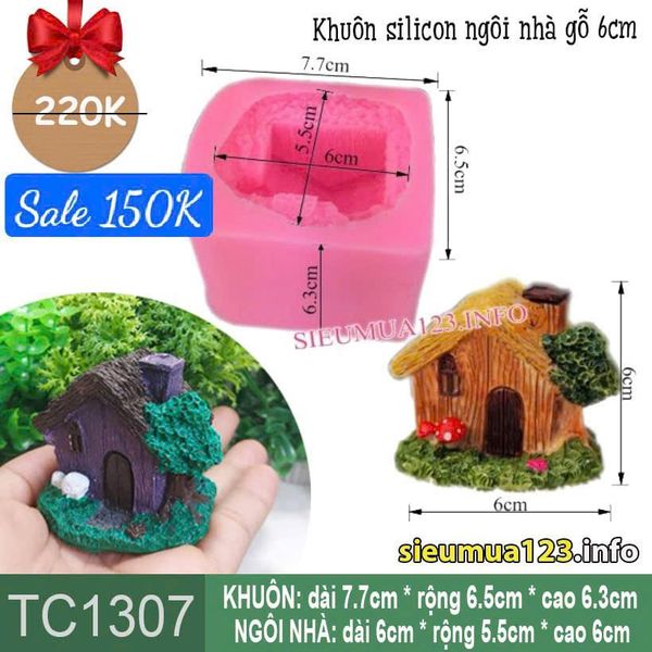 Khuôn silicon ngôi nhà gỗ 6cm ( TC1307 )
