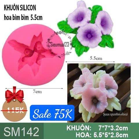 Khuôn silicon chùm hoa bìm bìm 5,5cm ( SM142 )
