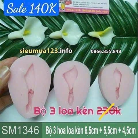 Khuôn silicon làm rau câu bộ 3 hoa loa kèn 6,5cm + 5,5cm + 4,5cm ( SM1346 )