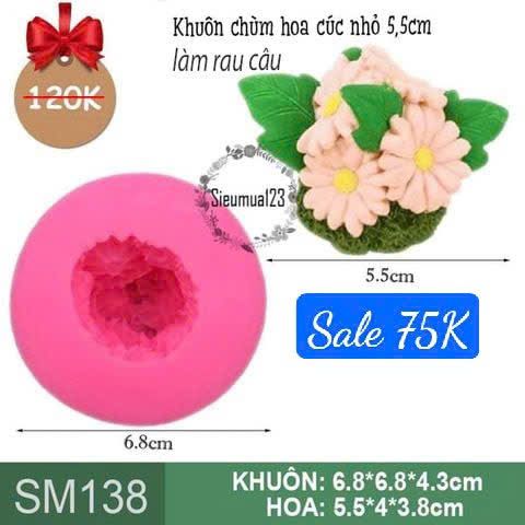 Khuôn silicon chùm hoa cúc nhỏ 5,5cm ( SM138 )