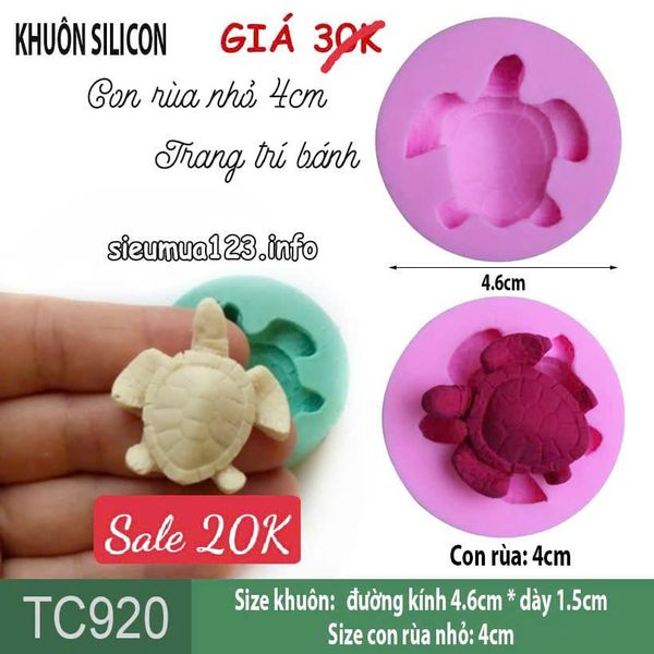 Khuôn silicon làm fondant con rùa nhỏ 4cm ( TC920 )