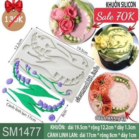 Khuôn silicon làm rau câu hoa linh lan dài 17cm ( SM1477 )