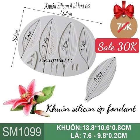 Khuôn silicon 4 lá hoa lys ( SM1099 )