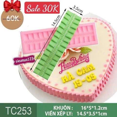 Khuôn silicon dây viền xếp ly 14,5cm ( TC253 )