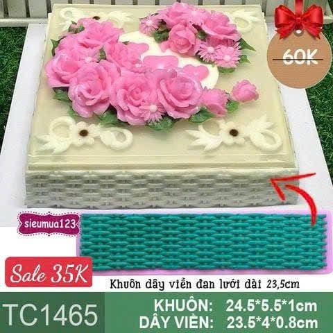Khuôn silicon dây viền đan lưới 23,5cm ( TC1465 ) còn 5 cái