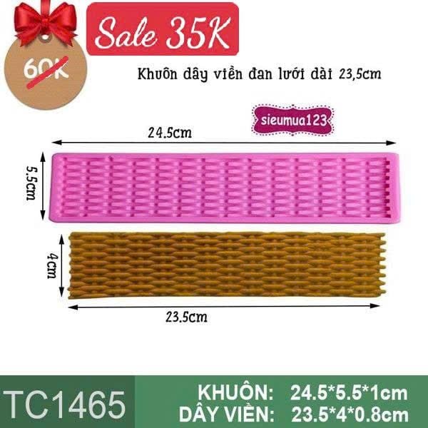 Khuôn silicon dây viền đan lưới 23,5cm ( TC1465 ) còn 5 cái