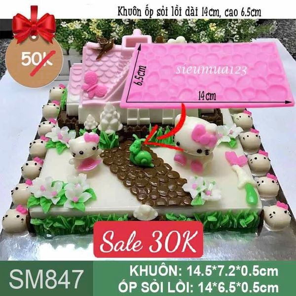 Khuôn silicon ốp sỏi lồi 14cm ( SM847 )