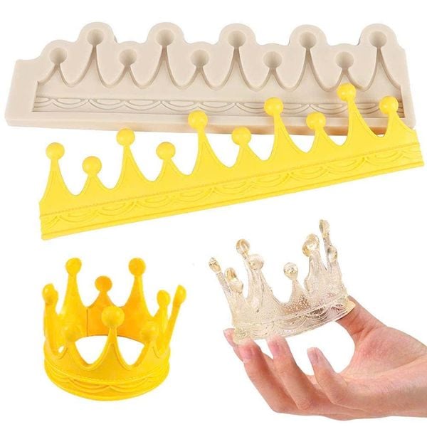 Khuôn silicon dây viền vương miện dài 20cm ( SM1974 ) màu xám