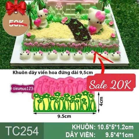 Khuôn silicon dây viền hoa đứng dài 9,5cm ( TC254 )