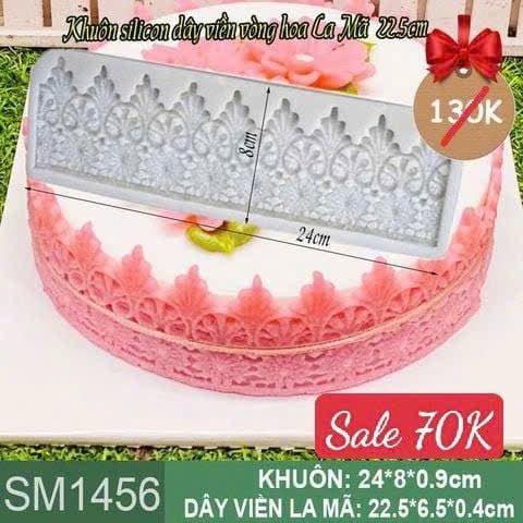 Khuôn silicon làm rau câu dây viền vòng hoa la mã 22,5cm ( SM1456 )