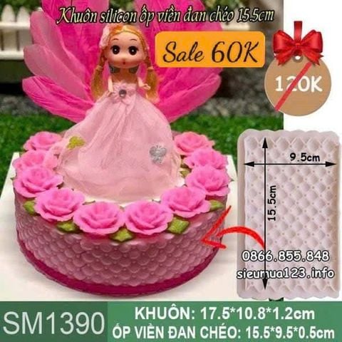 Khuôn silicon ốp viền đan chéo 15,5cm ( SM1390 )