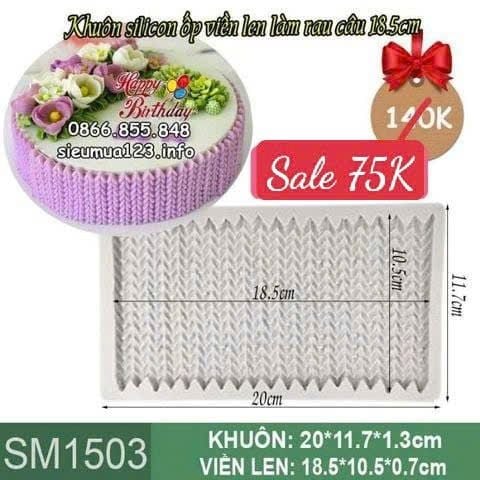 Khuôn silicon ốp viền len làm rau câu 18,5cm ( SM1503 )