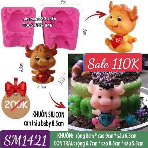 Khuôn silicon làm rau câu con trâu Bình An 8,5cm ( SM1241 )