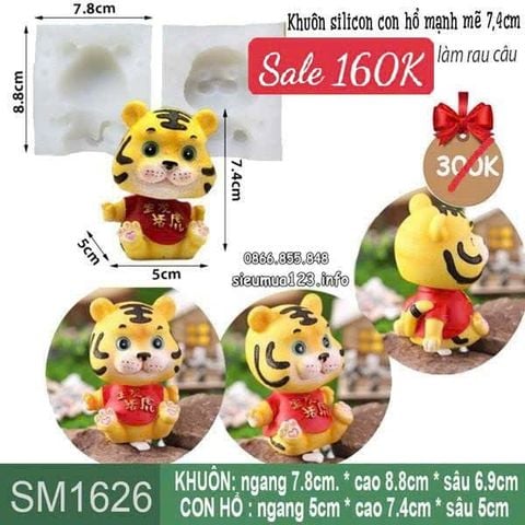 Khuôn silicon làm rau câu con hổ mạnh mẽ 7,4cm ( SM1626 )