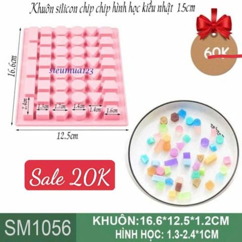 Khuôn silicon chip chip hình học kiểu Nhật 1,5cm ( SM1056 )