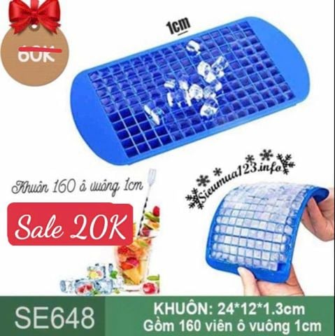 Khuôn thạch silicon 160 viên ô vuông 1cm ( SE648 )