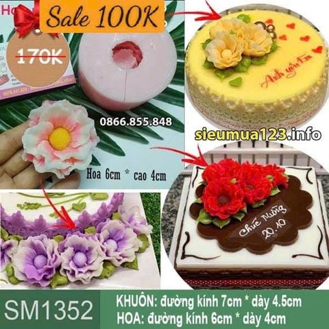 Khuôn silicon làm rau câu hoa Poppy 6cm ( SM1352 )