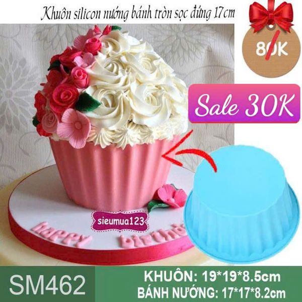 Khuôn silicon nướng bánh tròn cao sọc đứng 17cm ( SM462 ) CÒN NHIỀU