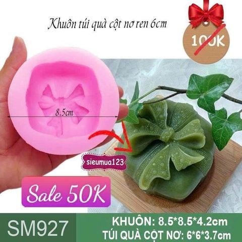 Khuôn silicon gói quà cột nơ ren 6cm ( SM927 )