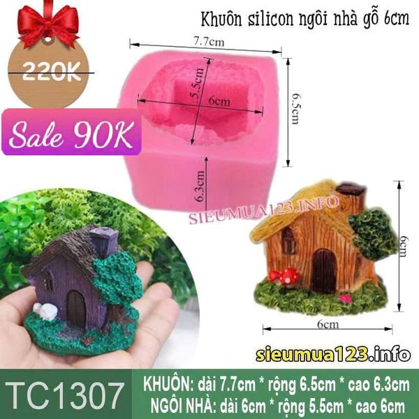 Khuôn silicon ngôi nhà gỗ 6cm ( TC1307 )