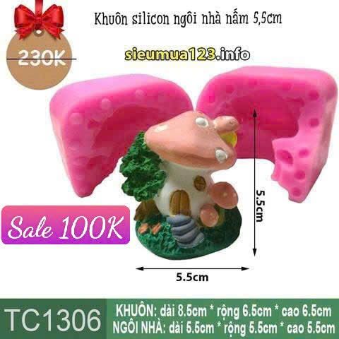 Khuôn Silicon Ngôi nhà nấm 5,5cm ( TC1306 )
