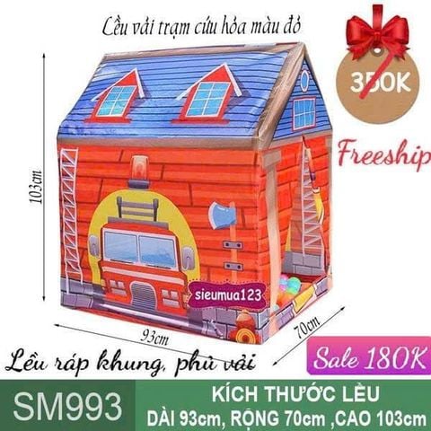 Lều vải trạm cứu hỏa màu đỏ  ( SM993 ) (Không Kèm Bóng)