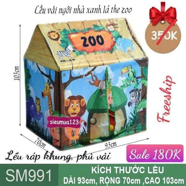 Lều vải ngôi nhà xanh lá the zoo ( SM991 ) (Không Kèm Bóng)