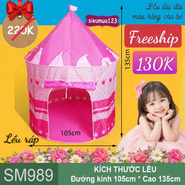 Lều Vải Lâu Đài Hồng ( SM989 ) (Không Kèm Bóng)
