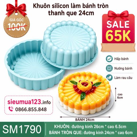 Khuôn silicon làm bánh tròn thanh que 24cm ( SM1790 )