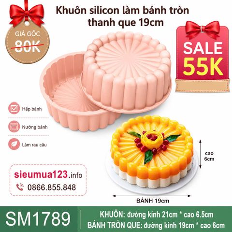 Khuôn silicon làm bánh tròn thanh que 19cm ( SM1789 )