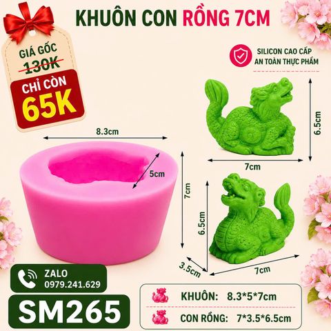 Khuôn rau câu silicon con rồng 7cm ( SM265 )