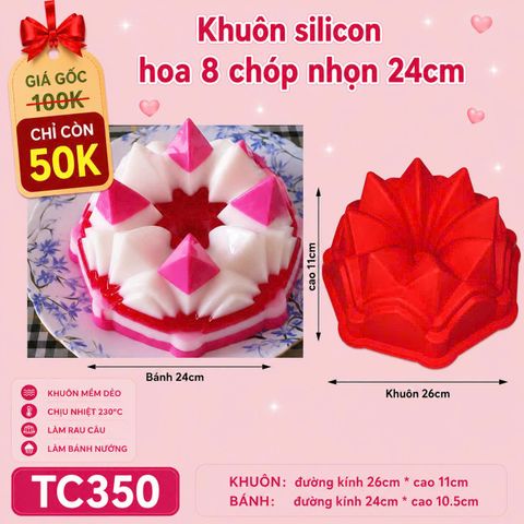Khuôn silicon tròn to 8 chóp nhọn 24cm ( TC350 )