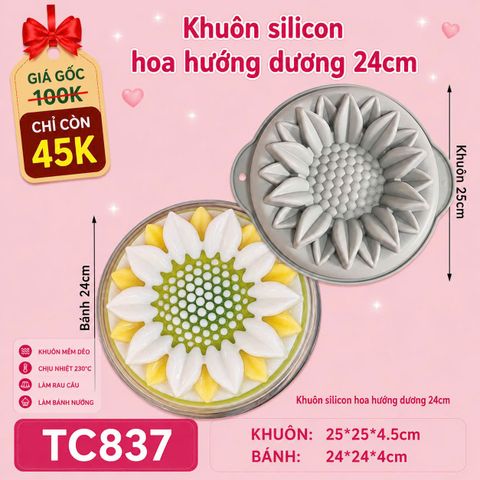 Khuôn silicon làm rau câu hoa hướng dương 24cm ( TC837 ) mẫu 2024