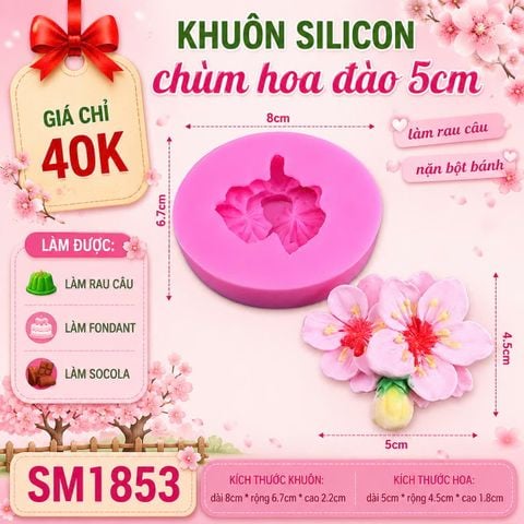 Khuôn silicon chùm hoa đào 5cm ( SM1853 )