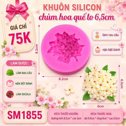 Khuôn silicon chùm hoa quế to 6,5cm ( SM1855 )