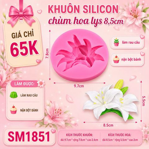 Khuôn silicon chùm hoa lys 8,5cm ( SM1851 )