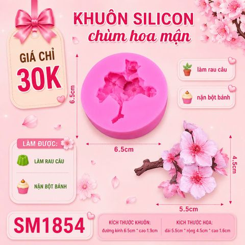 Khuôn silicon chùm hoa mận 5,5cm ( SM1854 )