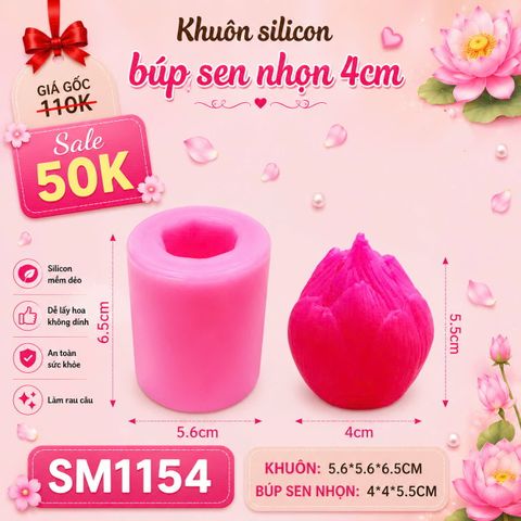 Khuôn silicon làm rau câu búp sen nhọn 5,5cm ( SM1154 )