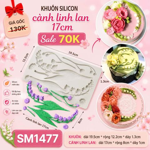Khuôn silicon làm rau câu hoa linh lan dài 17cm ( SM1477 )