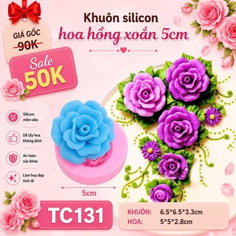 Khuôn silicon Hoa Hồng Xoắn 5cm ( TC131 )