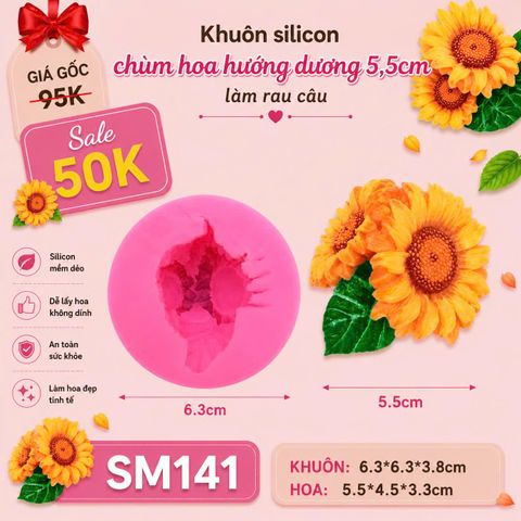Khuôn silicon chùm hoa hướng dương 5,5cm ( SM141 )