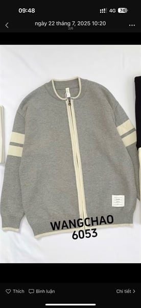  AK Cardigan QC Wan 6053 Kéo Khóa 