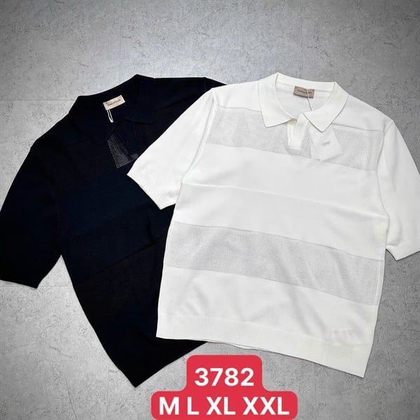  HĐ Polo Len QC 3782 Cổ V Phối Lưới 