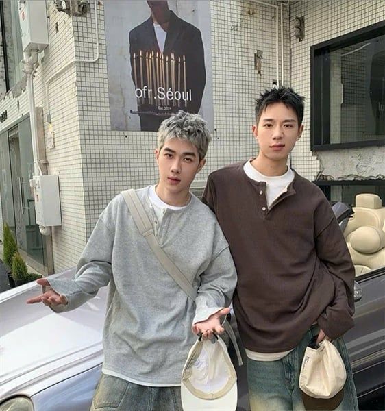  [ẢNH THẬT] Áo Dài Tay Henley Nam Trơn 18891 