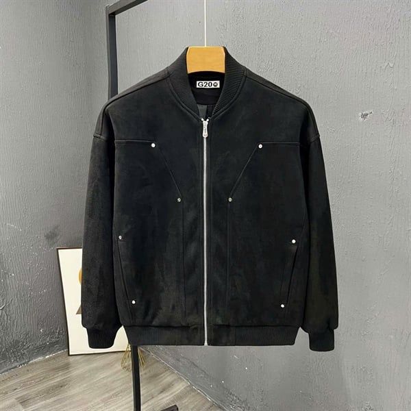  [ẢNH THẬT]  Áo Khoác Da Lộn Nam Phối Khuy 8052 