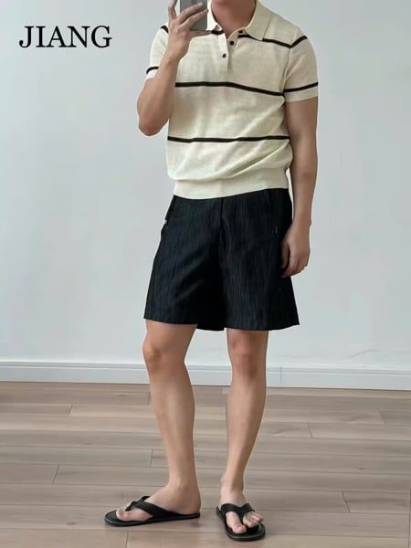  Polo Len QC XT M9960 Kẻ Tay 