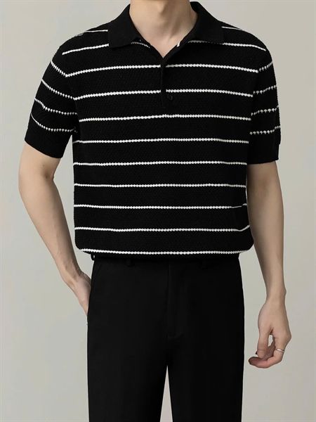  Polo Len QC M5903 Kẻ 