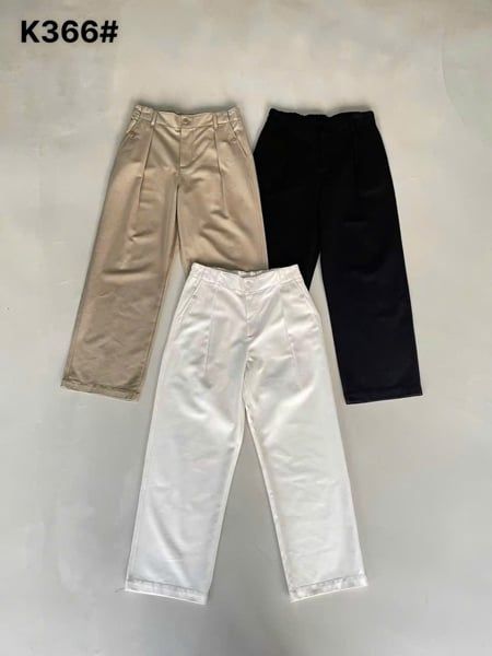  Quần Kaki Suông QC K366 Phối Cúc Túi 