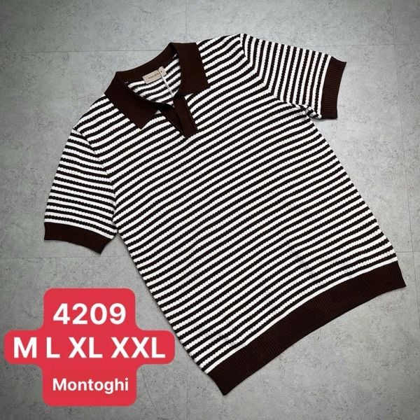  HĐ Polo Len QC 4209 Phối Cổ Kẻ Ngang 