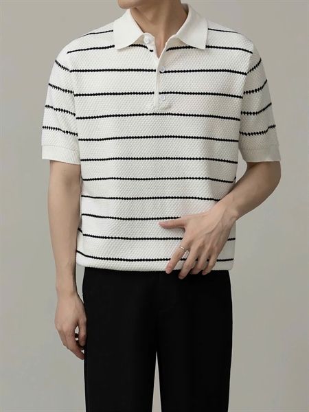  Polo Len QC M5903 Kẻ 
